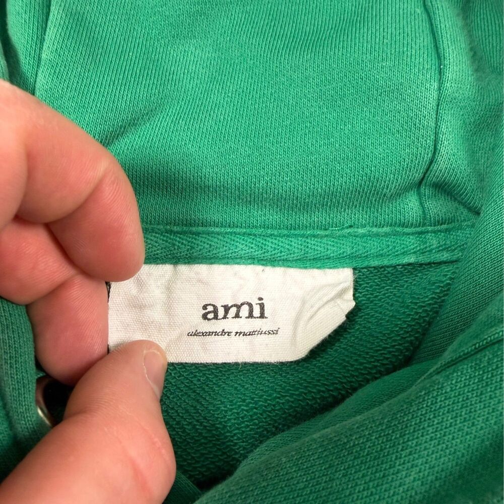 AMI Paris Alexandre Mattiussi Hoodie Green Ami de Coeur Logo XS Portugal - Picture 11 of 15